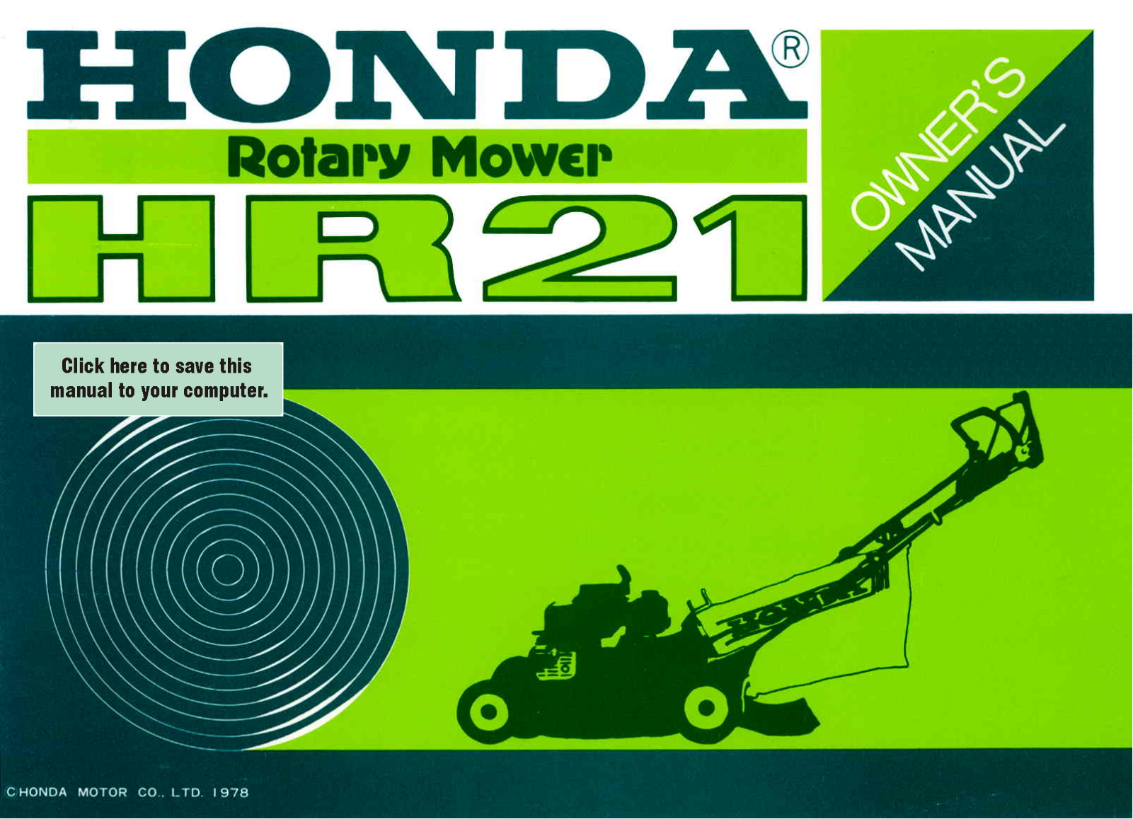 Honda Power Equipment HR21 User Manual