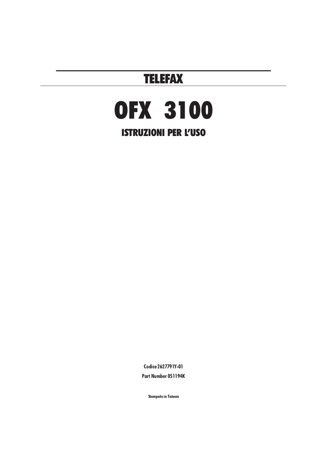 Olivetti OFX 3100 User Manual