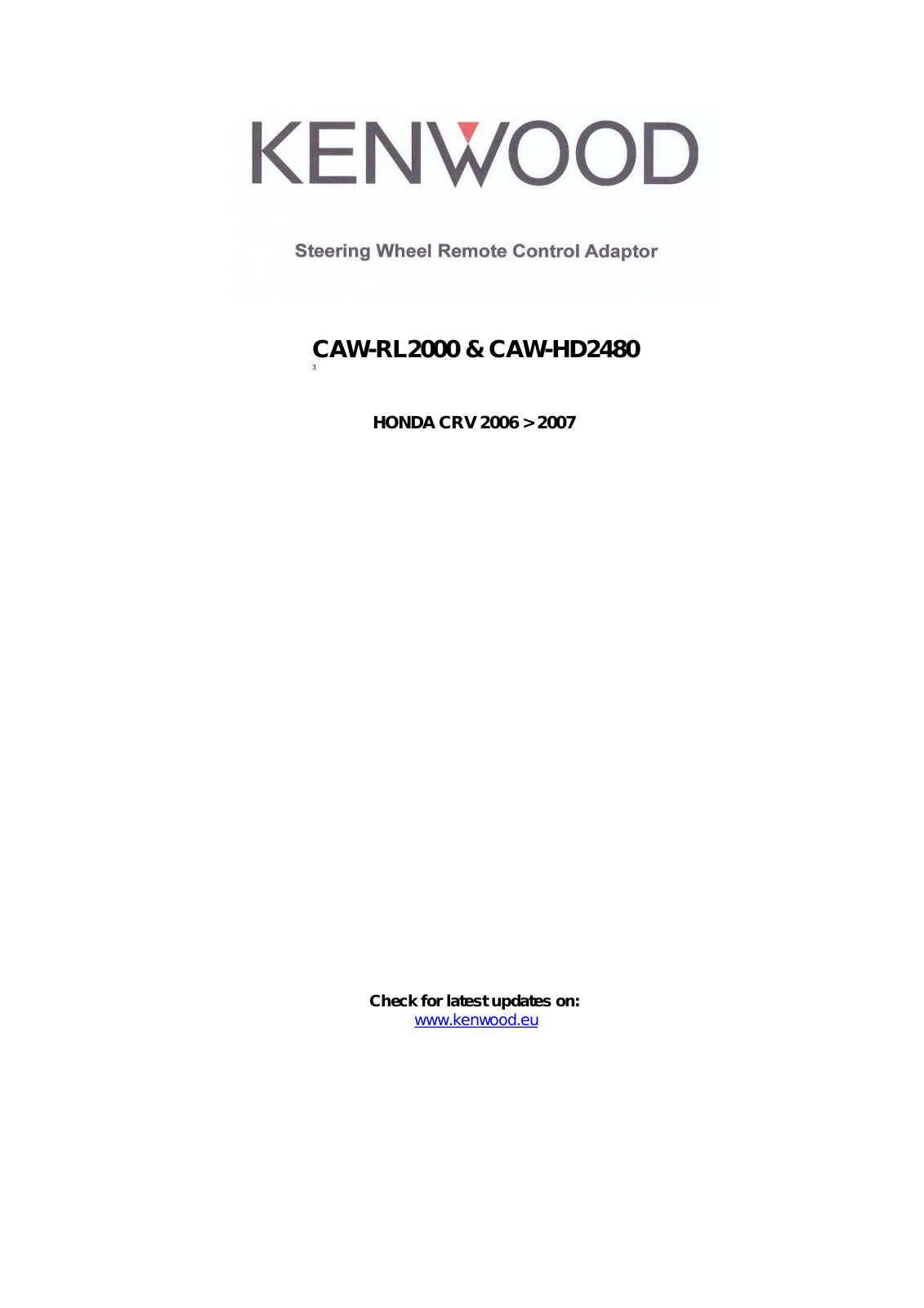 Kenwood CAW-HD2480 User Manual