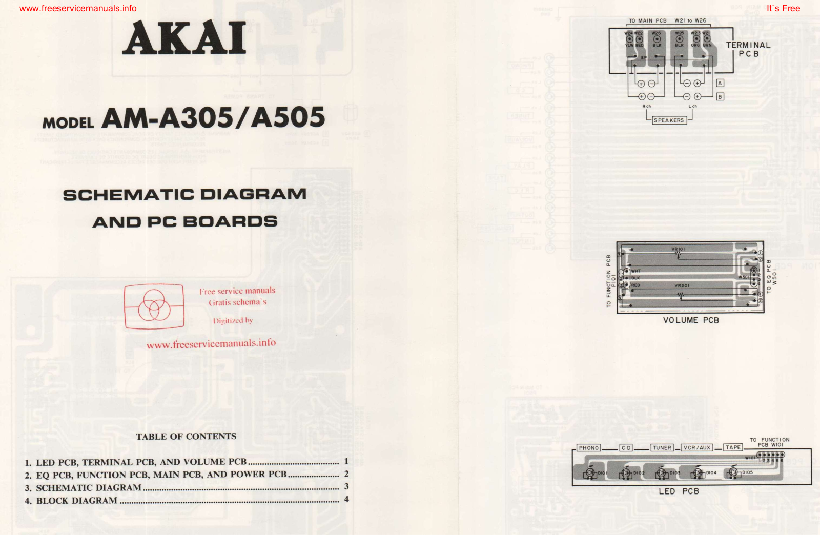 Akai AM-A305 Schematic