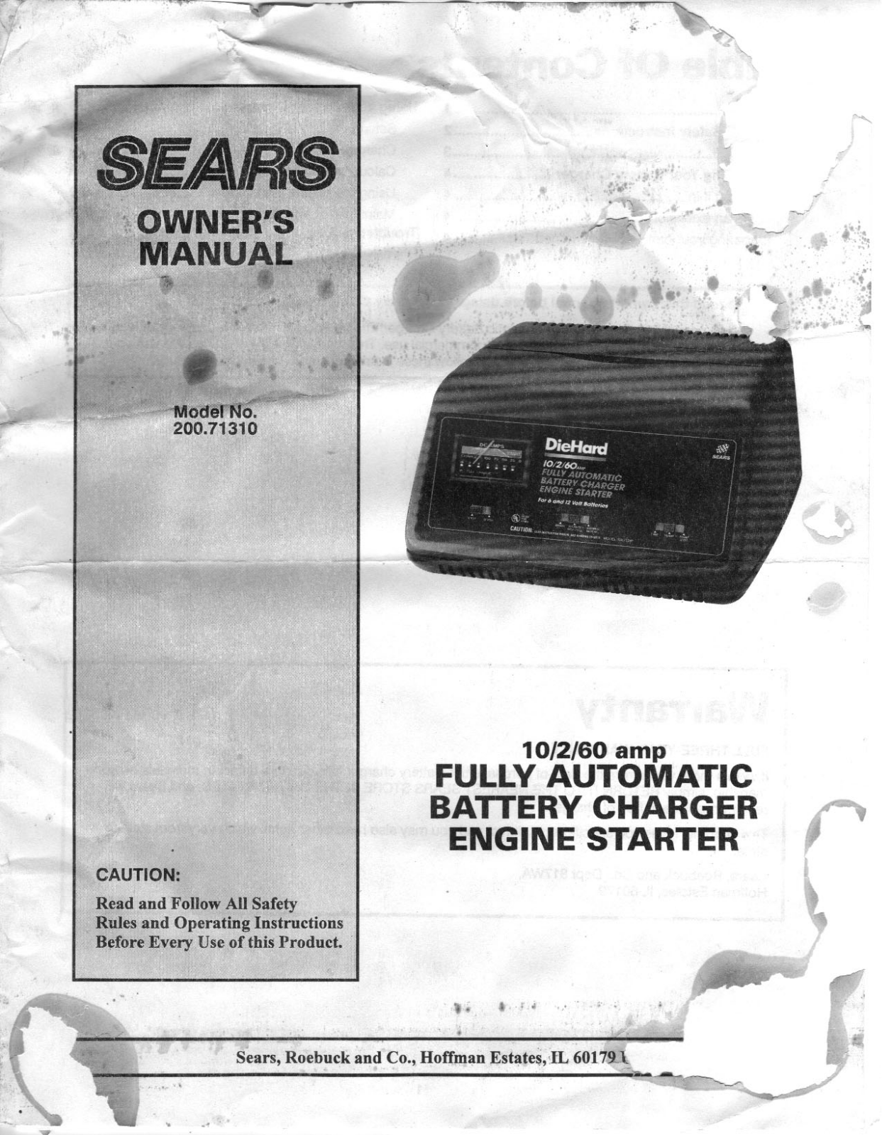 Sears 200.71310 User Manual