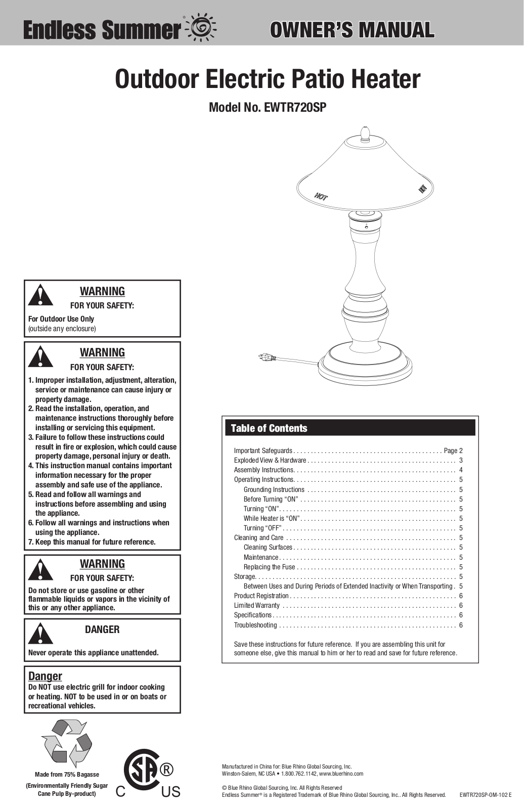 Endless EWTR720SP User Manual - ManualMachine.com