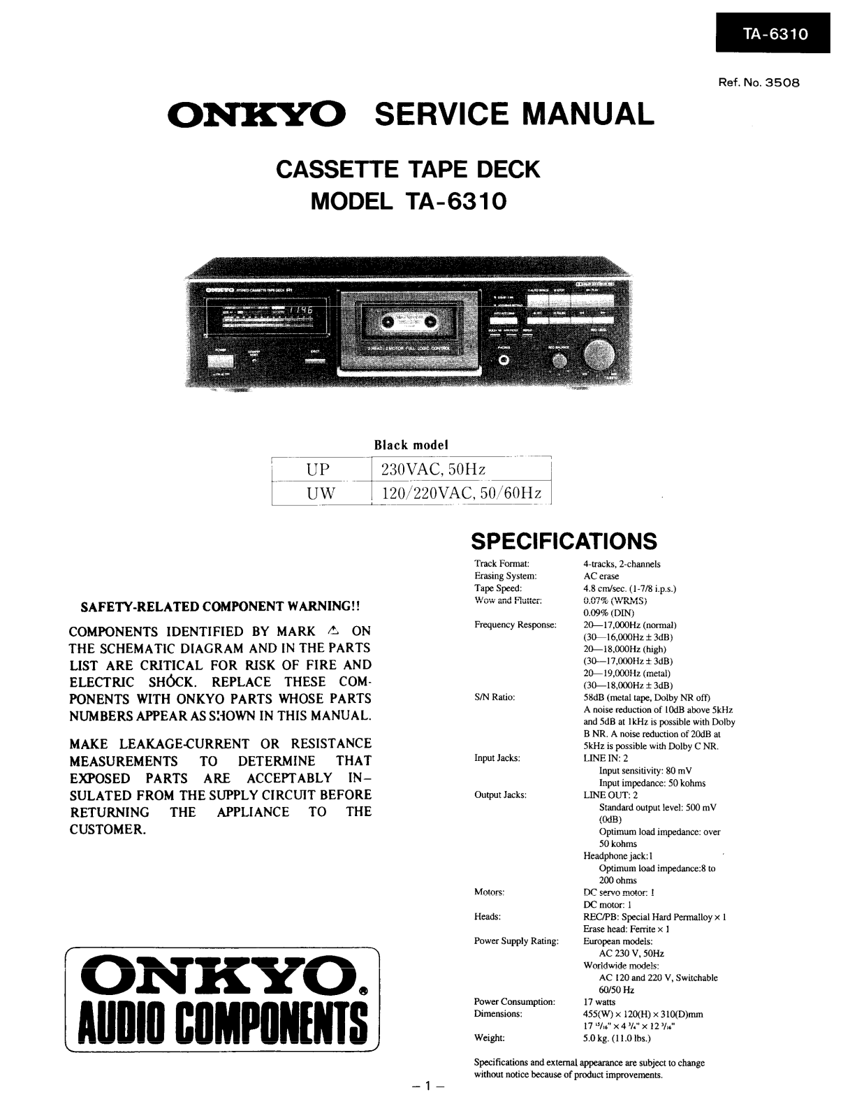 Onkyo TA-6310 Service manual