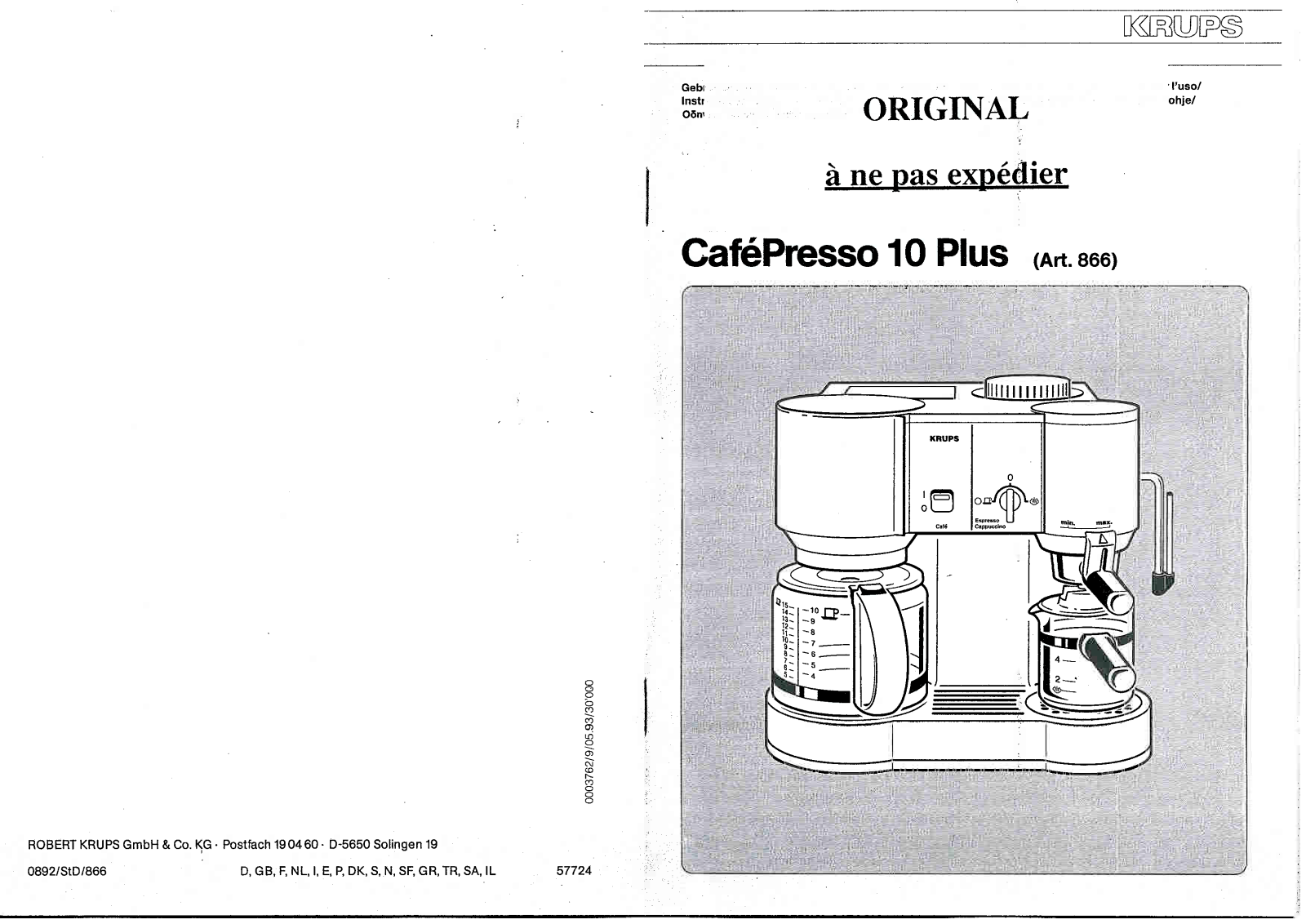 KRUPS F866042 User Manual