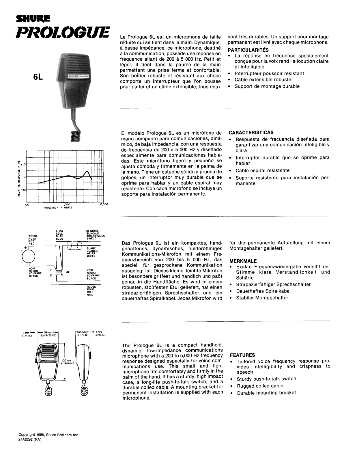 Shure Prologue 6L User Guide