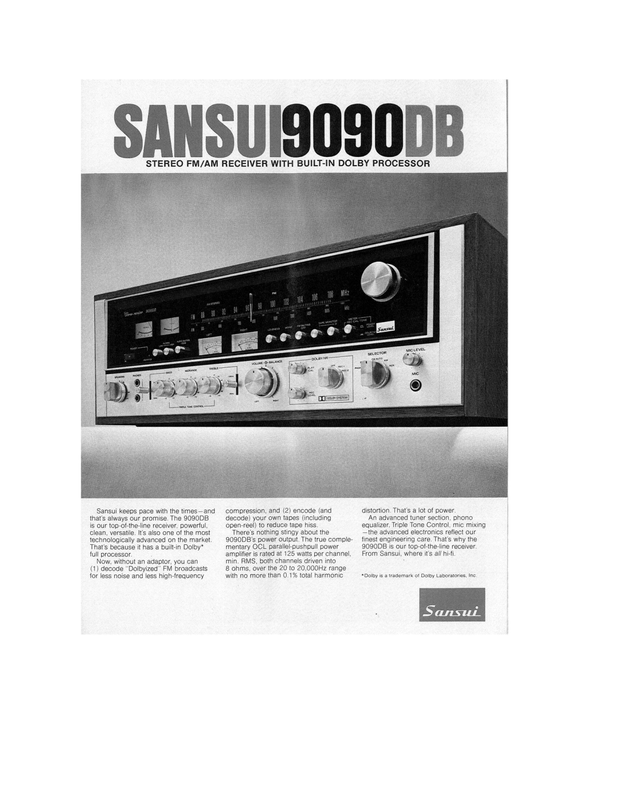 Sansui 9090-DB Brochure