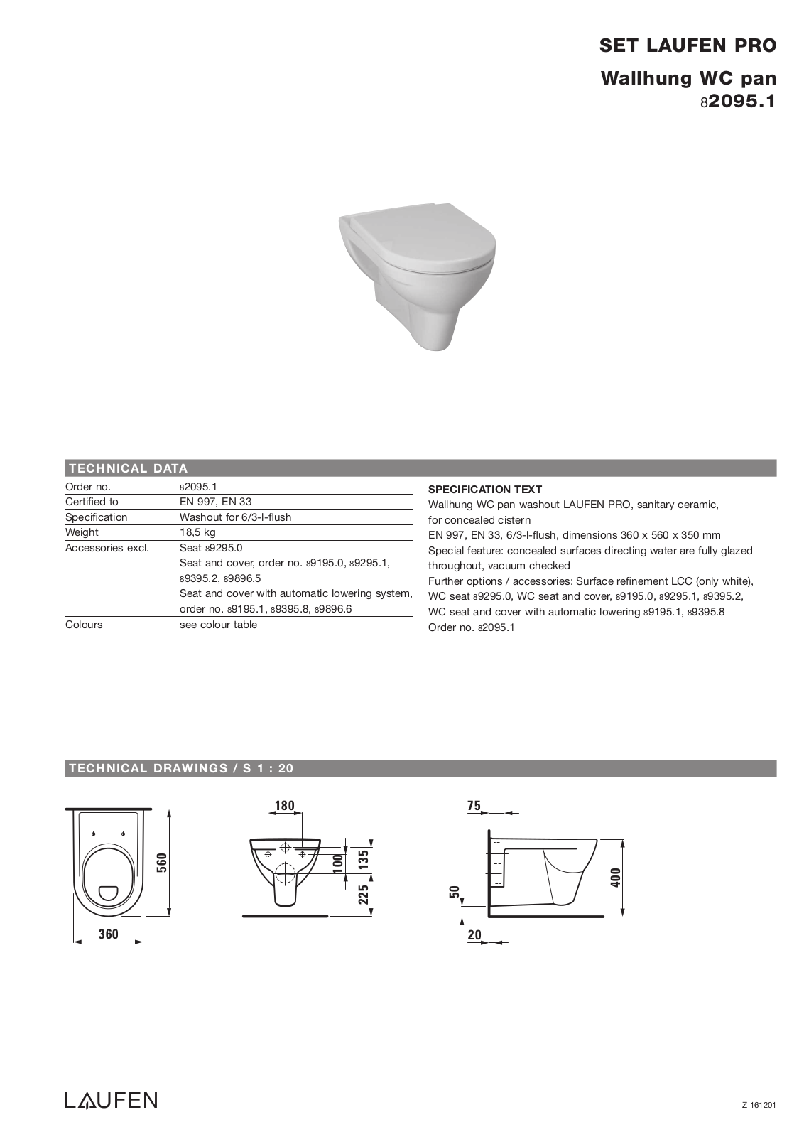 Laufen 8.2095.1 Datasheet - ManualMachine.com