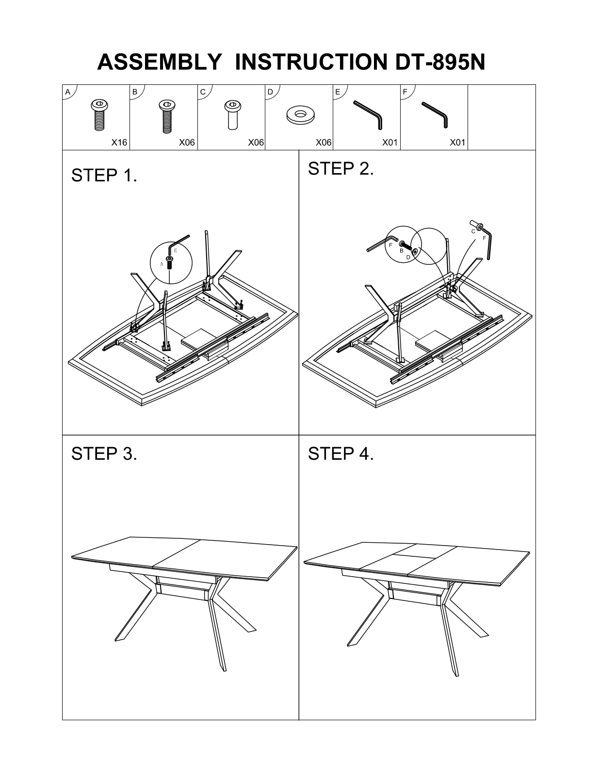 Stool Group DT-895N ASSEMBLY INSTRUCTIONS