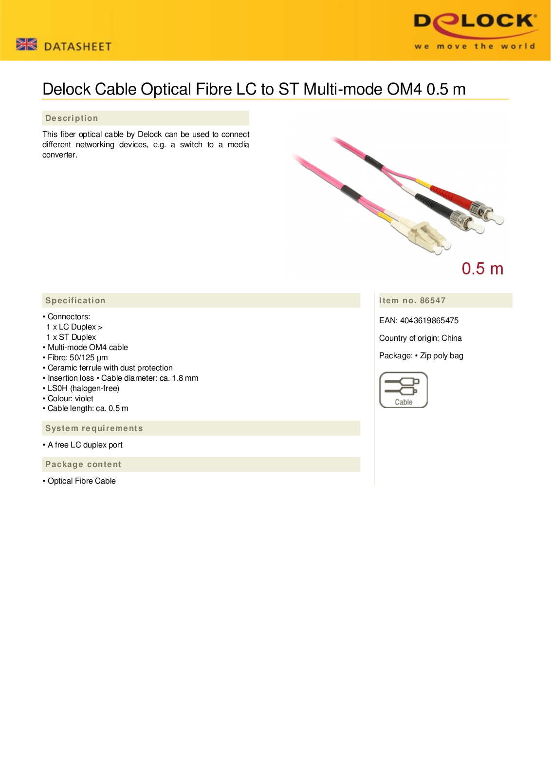 DELOCK 86547 Datasheet - ManualMachine.com