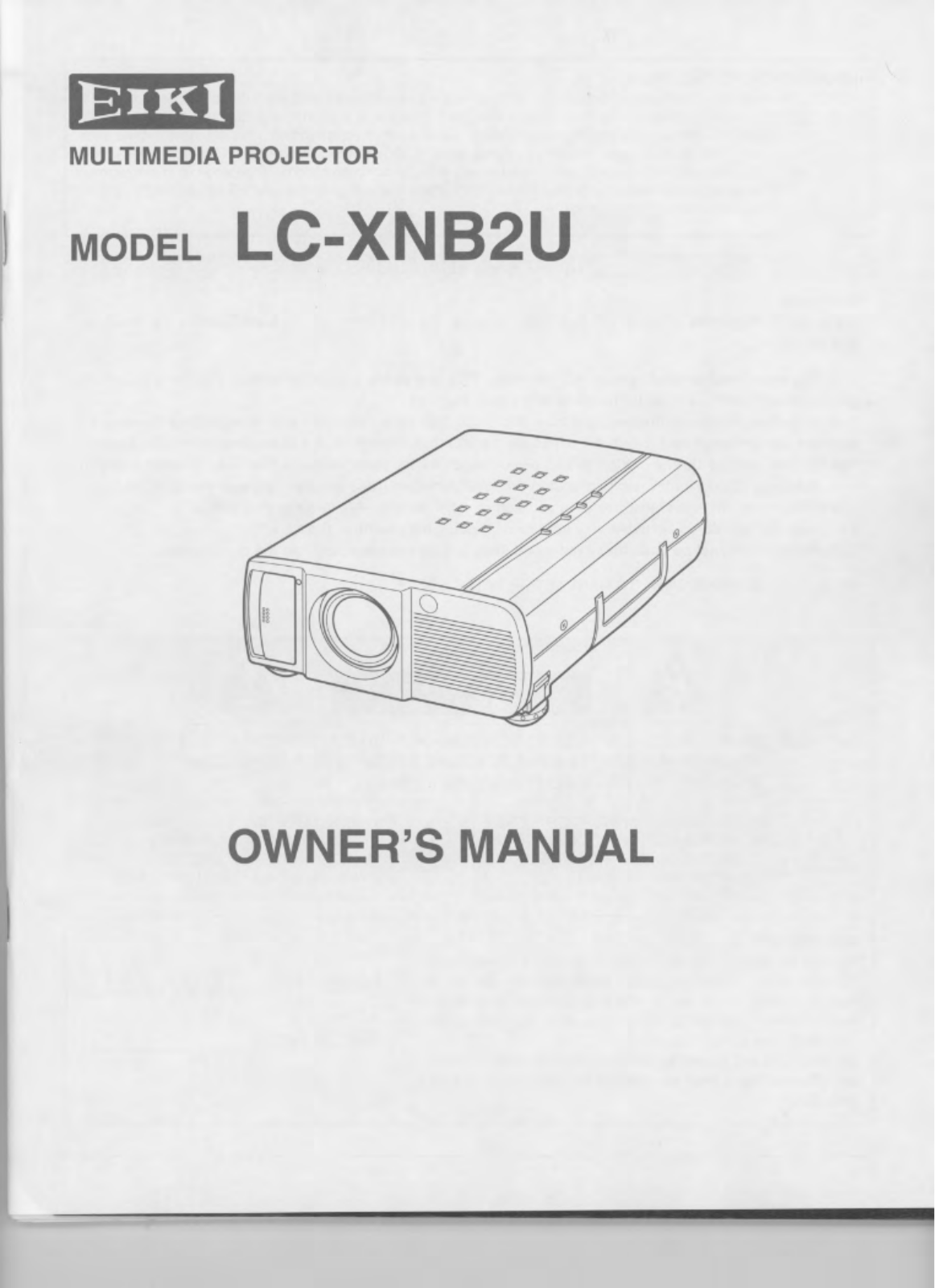 Eiki LC-XNB2U User Manual