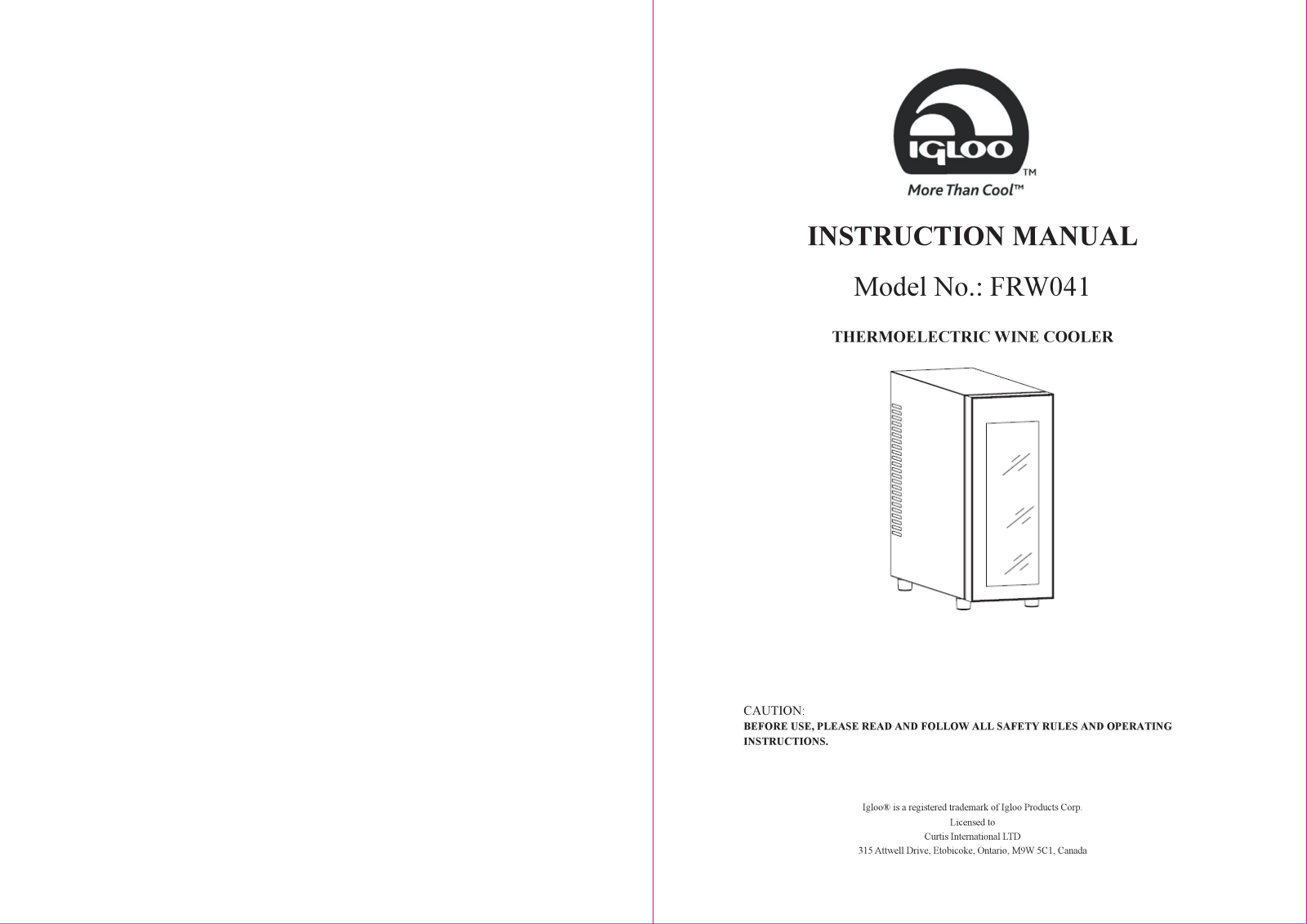 ProScan FRW041 User Manual