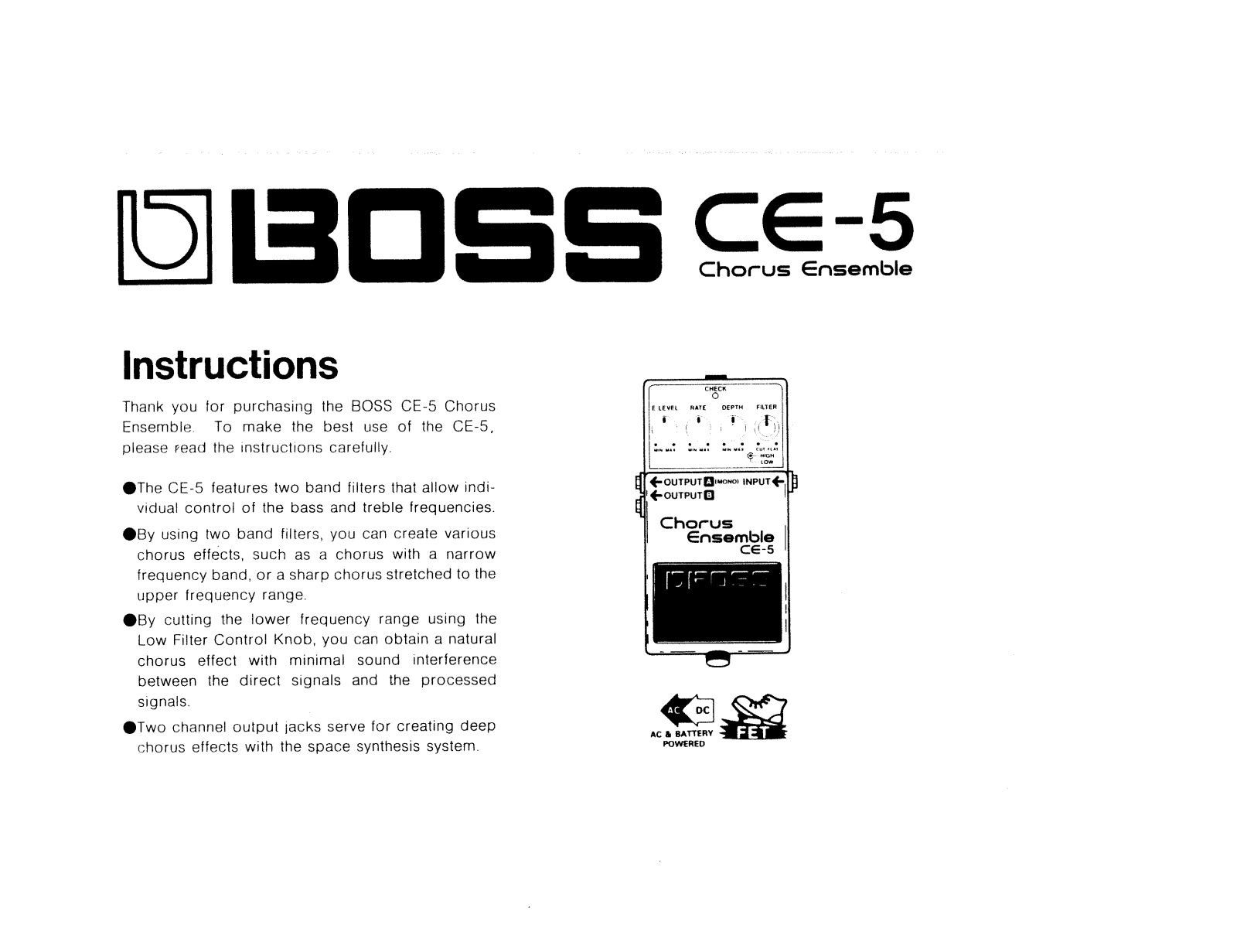 Roland Corporation CE-5 Owner's Manual