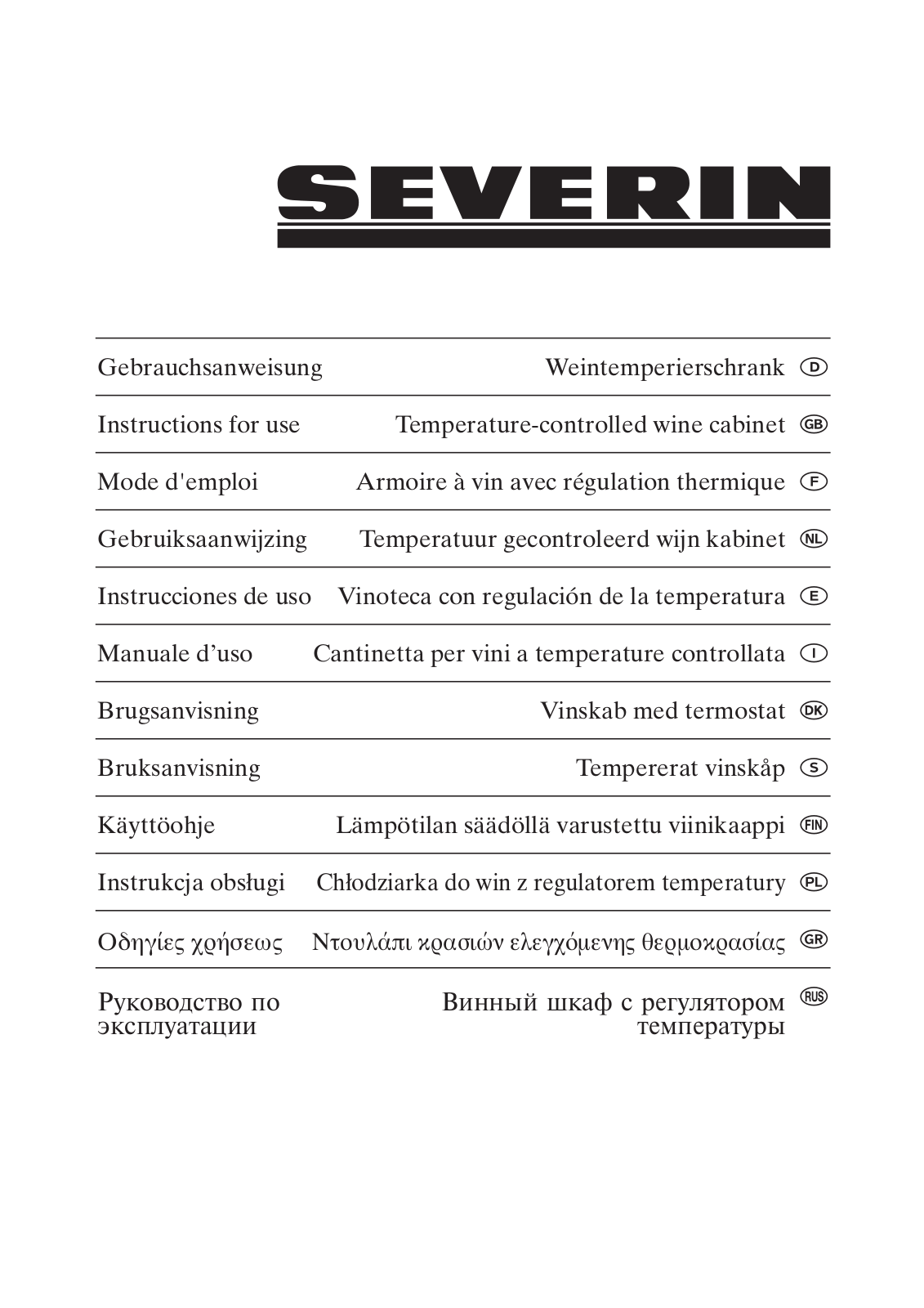 SEVERIN 9886 User Manual