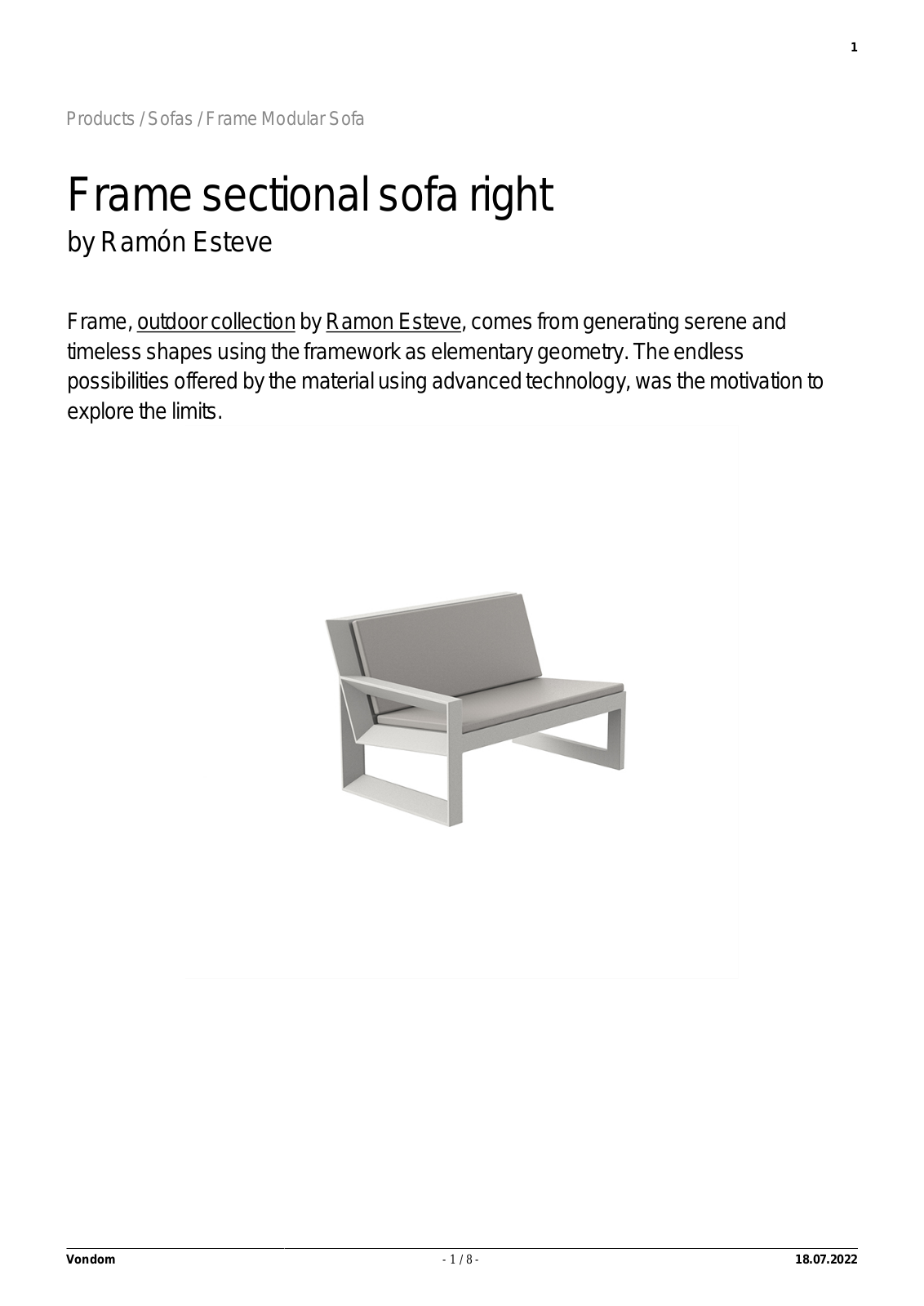Vondom UCZW2906 Specifications - ManualMachine.com