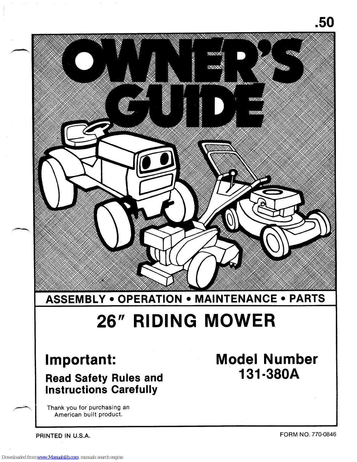 MTD 131-380A Owner's Manual