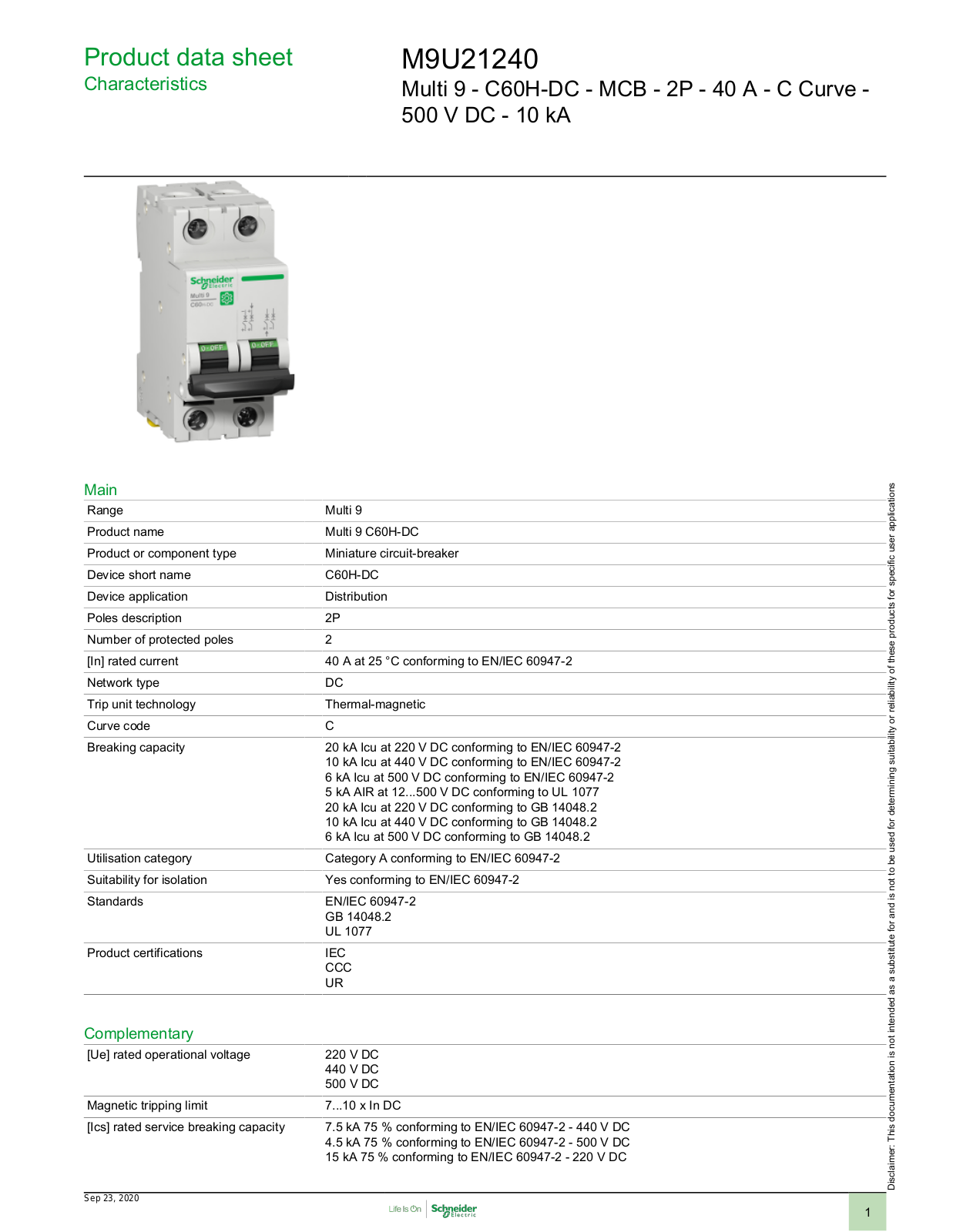 Square D M9U21240 Data Sheet - ManualMachine.com