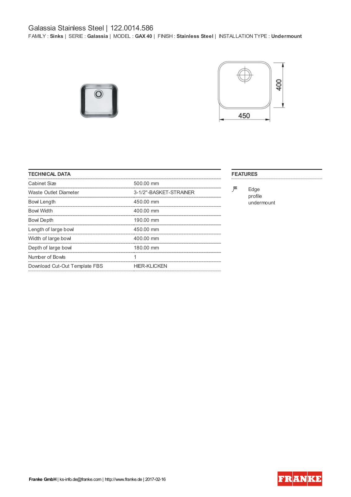 Franke 122.0014.586 Service Manual