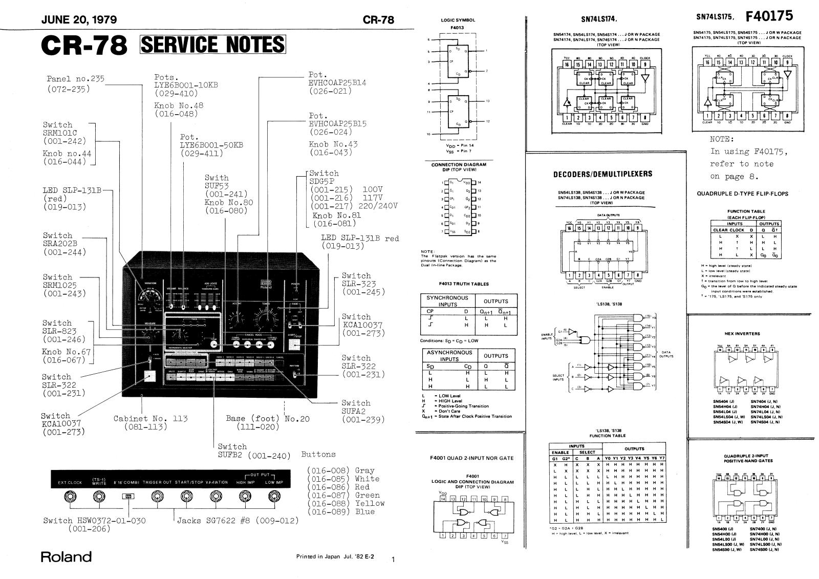 Roland CR-78 Service Manual