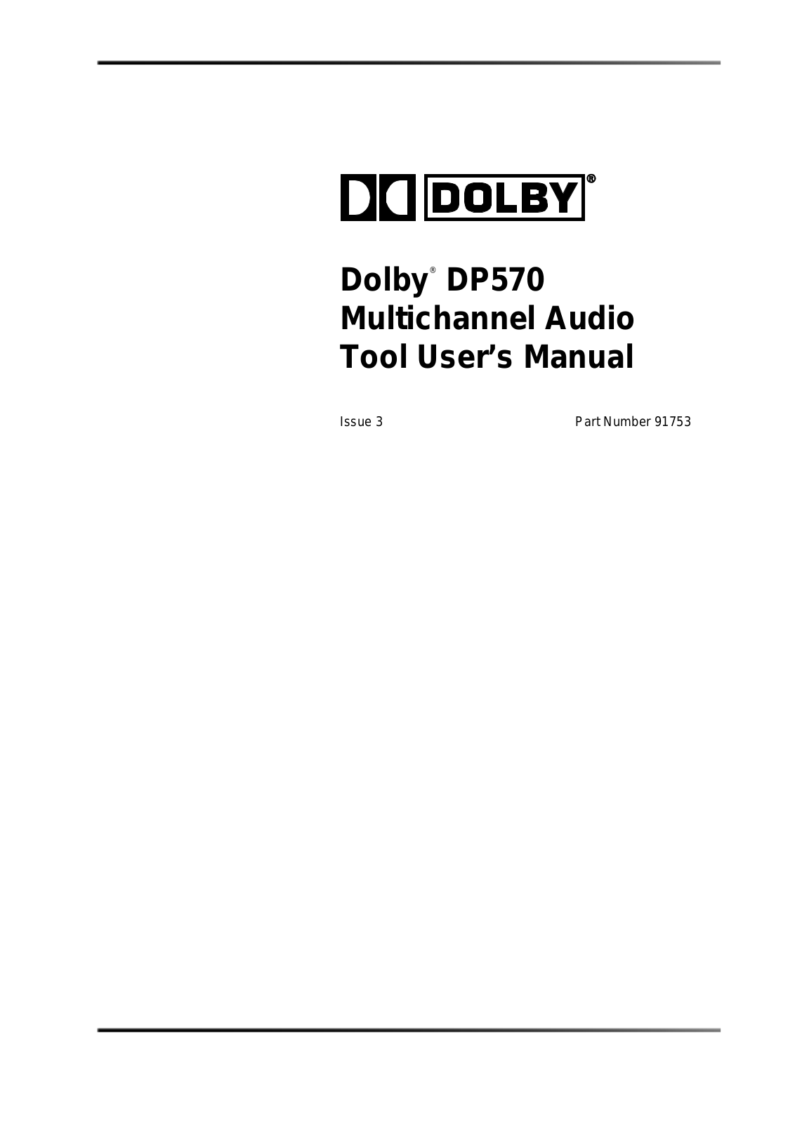 Dolby Laboratories DP570 User Manual 2