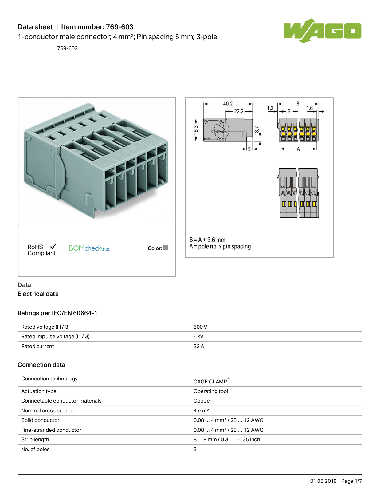 Wago 769-603 Data Sheet