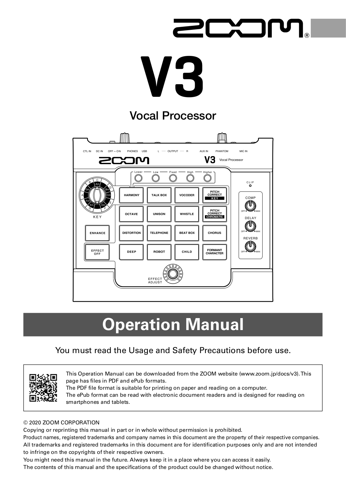 Zoom V3 Users Manual