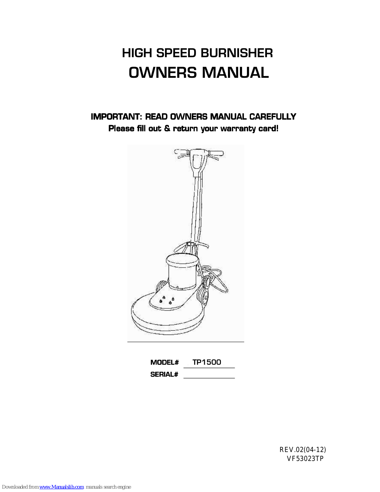 Viper TP1500 Owner's Manual