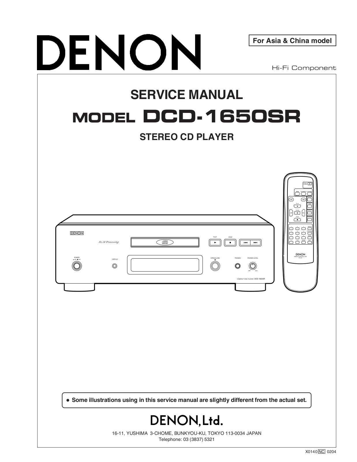 Denon DCD-1650SR Service Manual