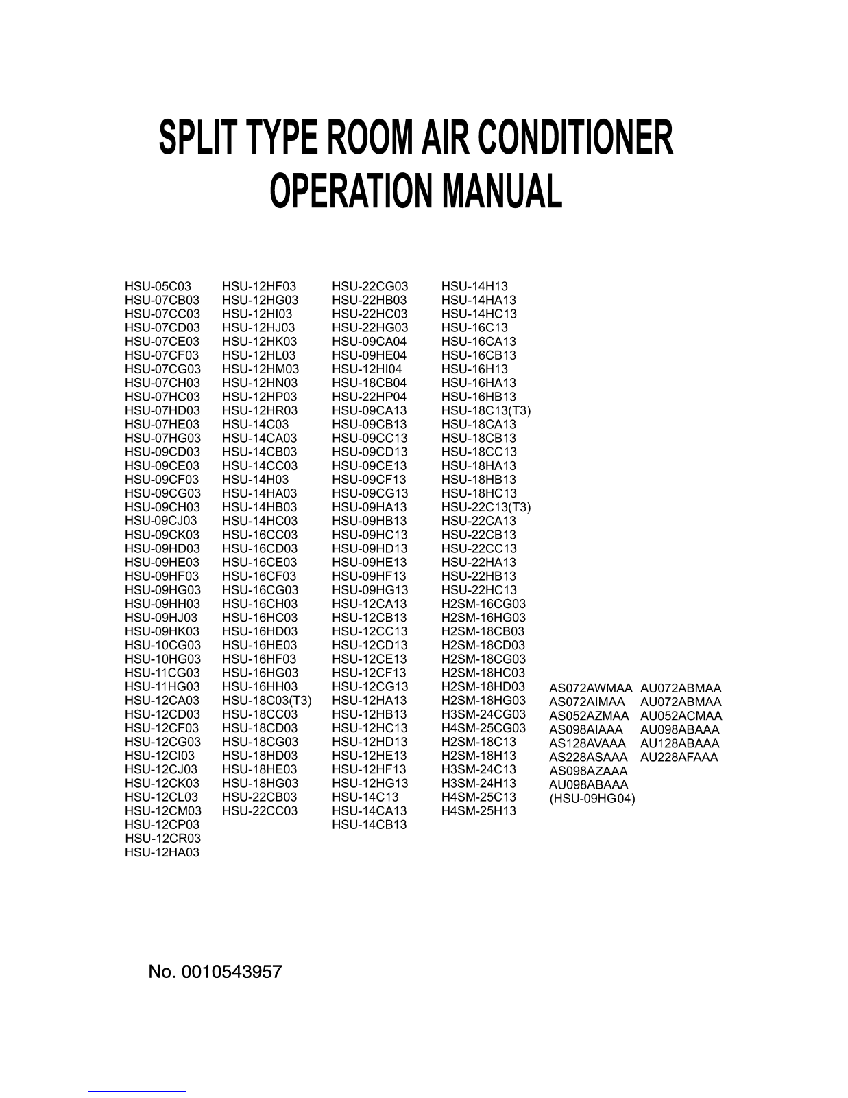 Haier HSU-09HE13 user guide manual
