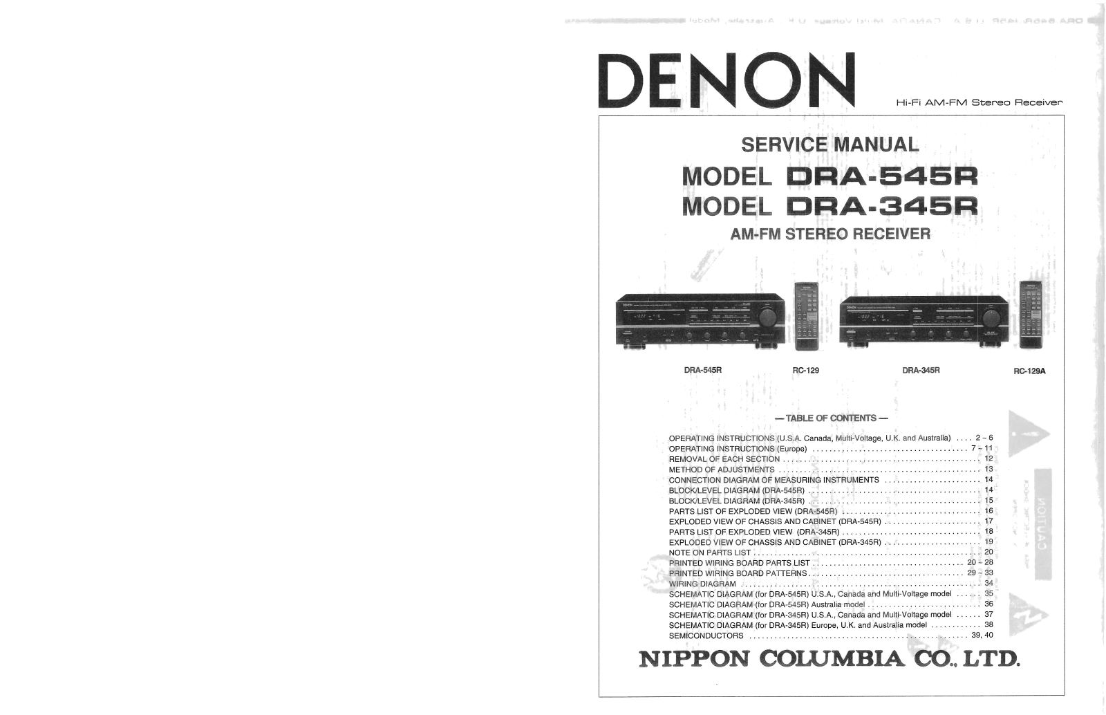 Denon DRA-545R, DRA-345R Service Manual