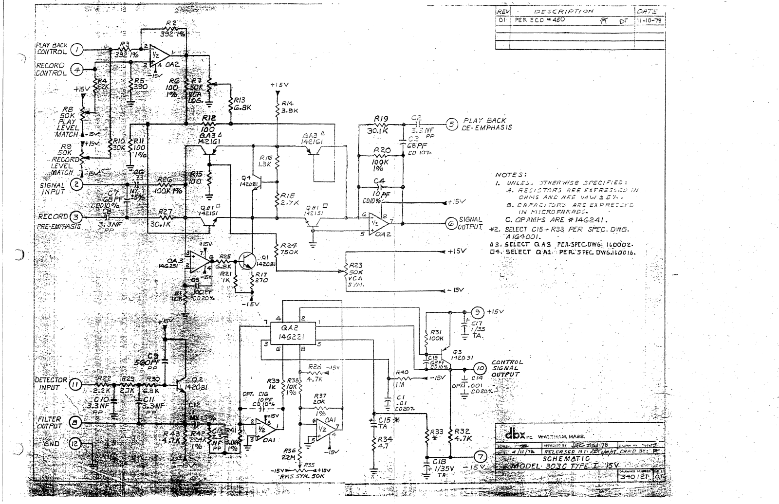 DBX 303C Schematic