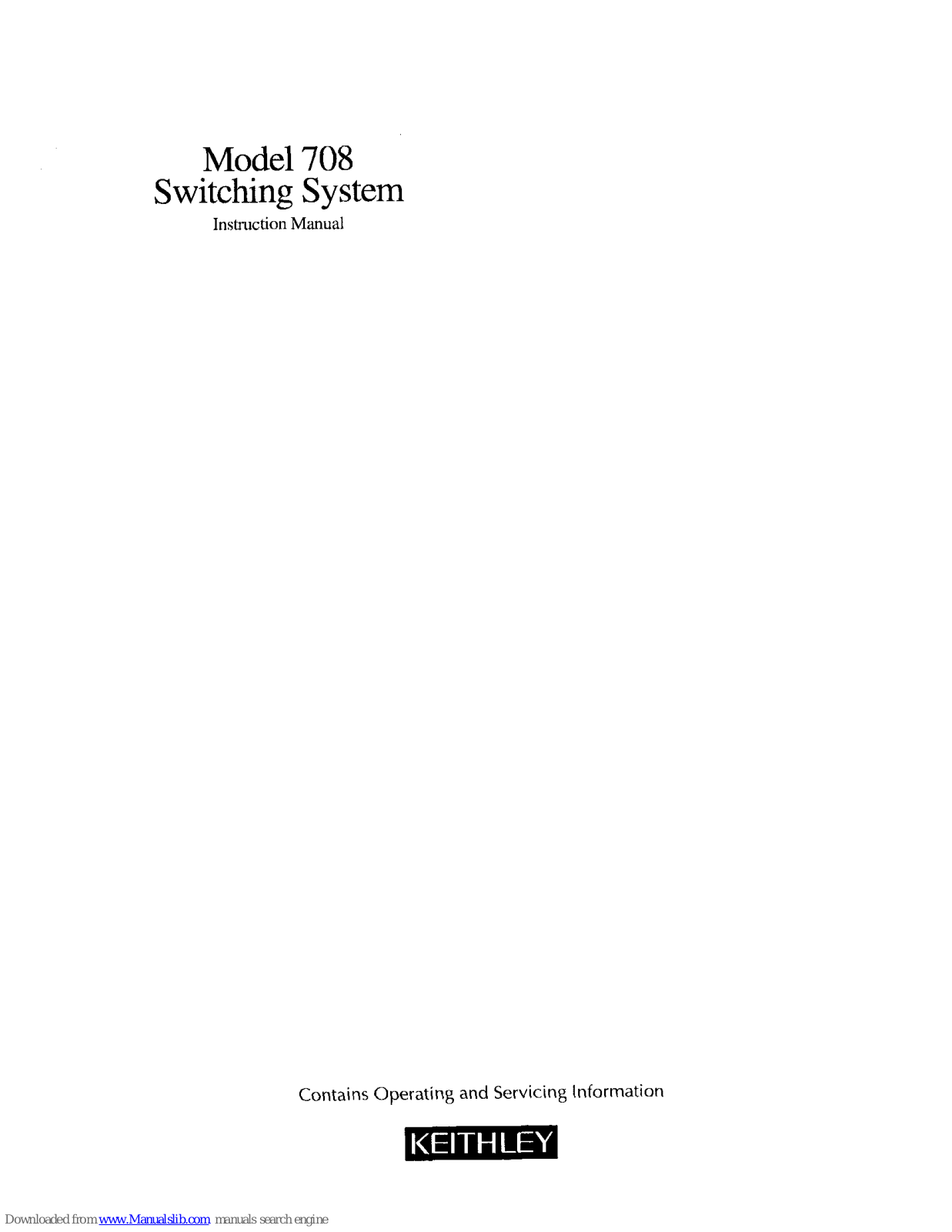 Keithley 708 Instruction Manual - ManualMachine.com