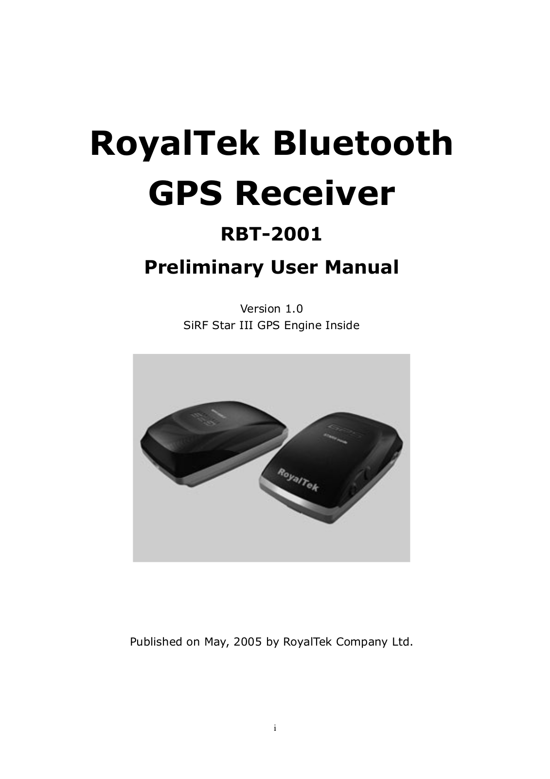 RoyalTek RBT-2001 User Manual