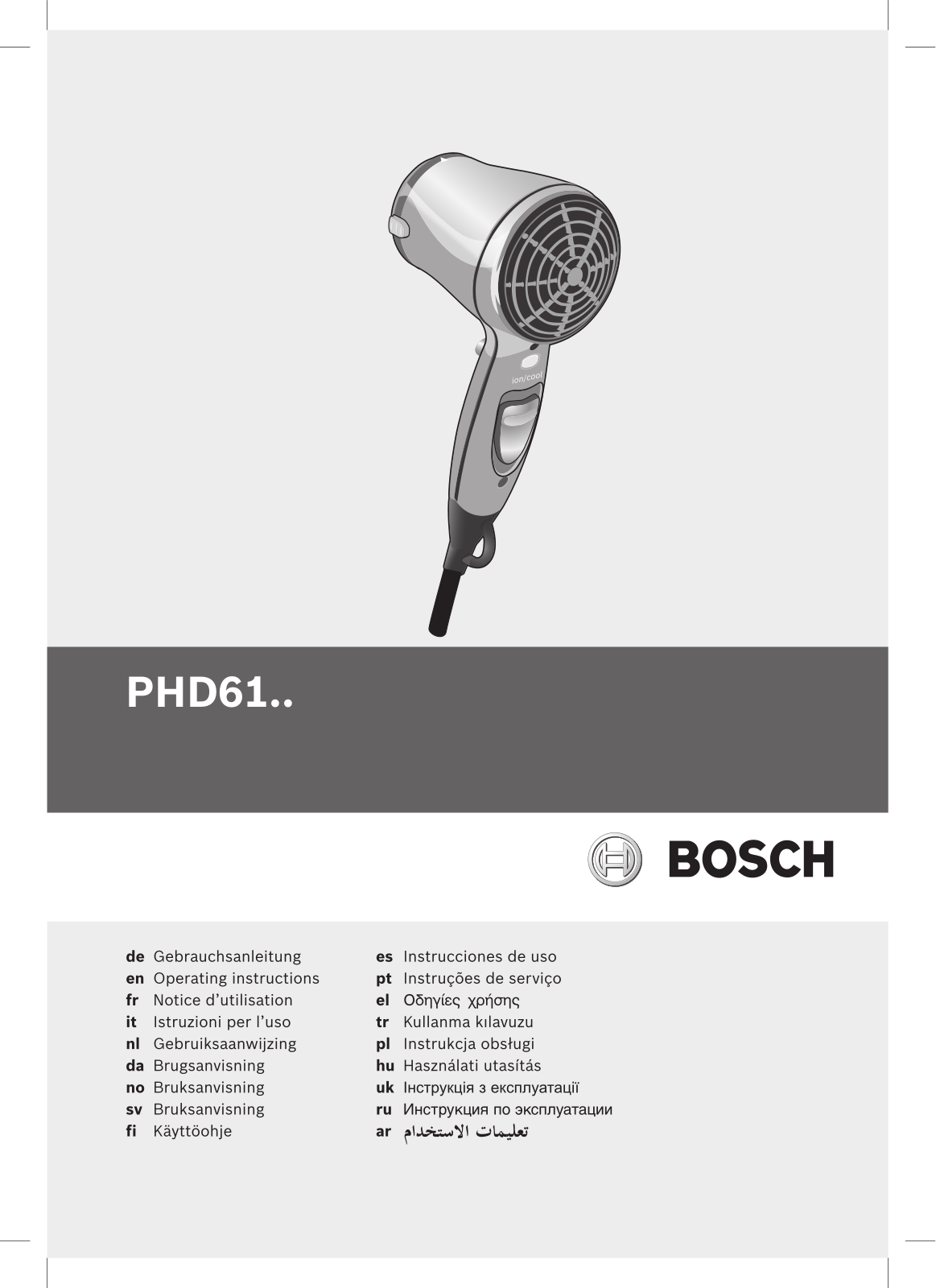 Bosch PHD6160 User Manual