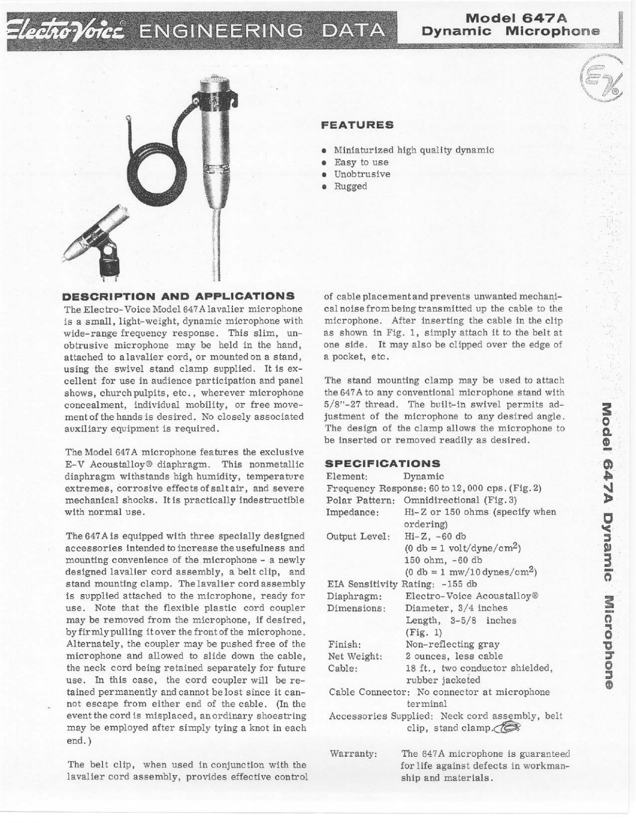 Electro-voice 647A DATASHEET