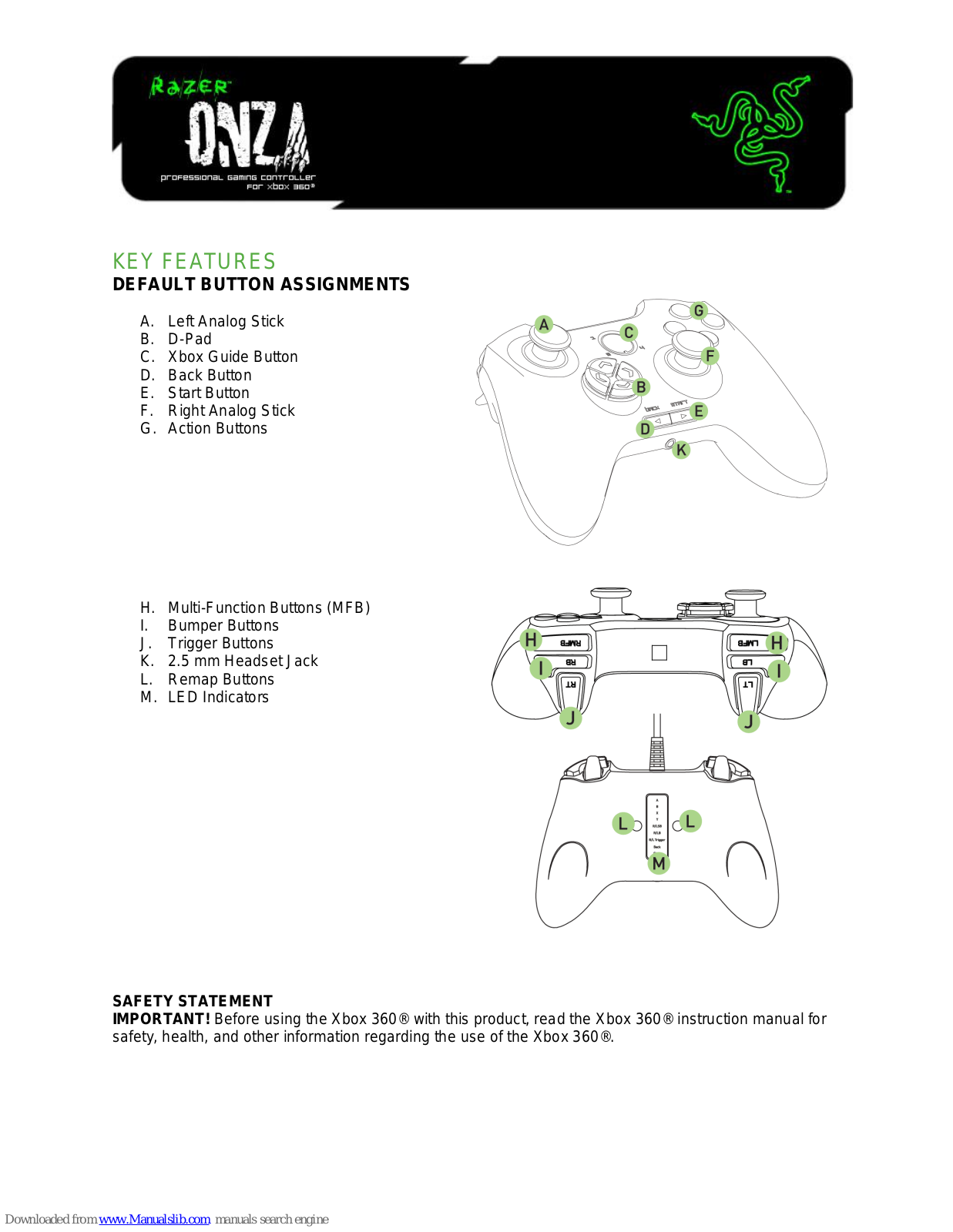 Razer ONZA Master Manual