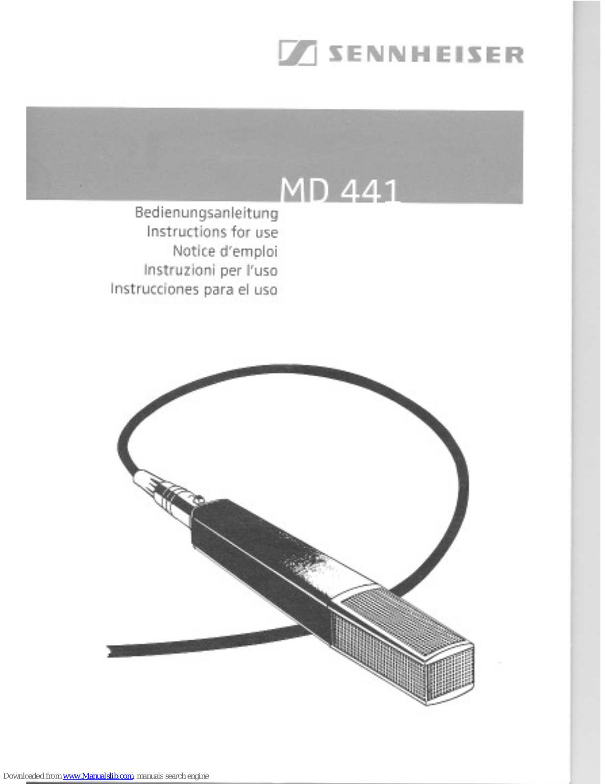 Sennheiser MD 441-U, MD 441 N User Manual