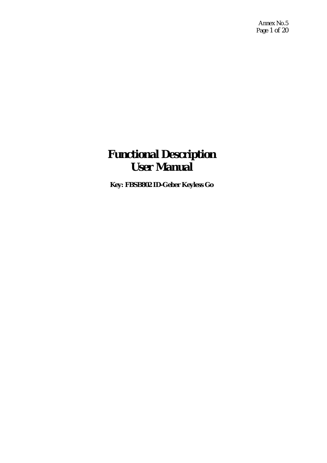 Marquardt FBSB802 Users Manual