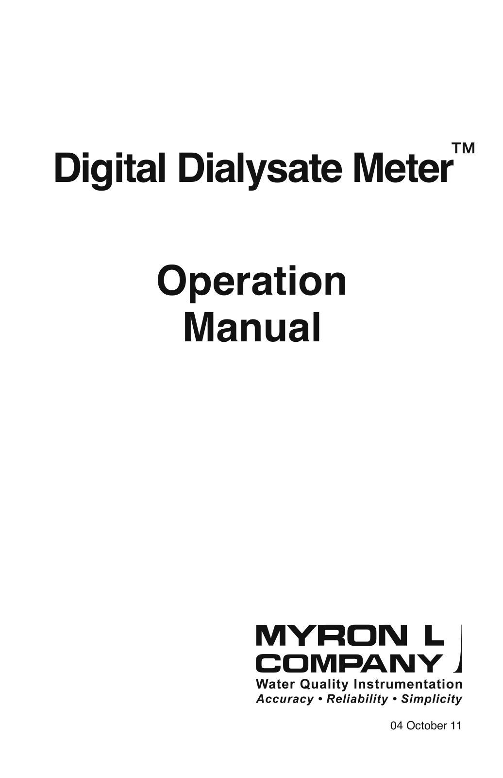 Myron L D-6 User Manual