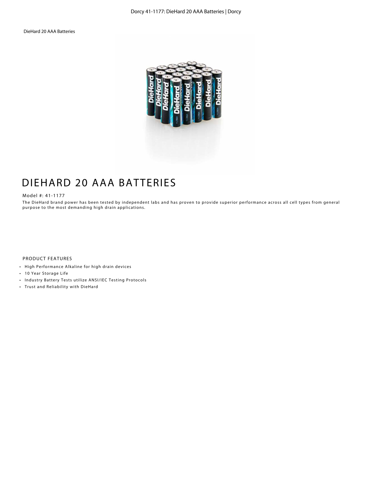 DieHard 41-1177 Data Sheet - ManualMachine.com