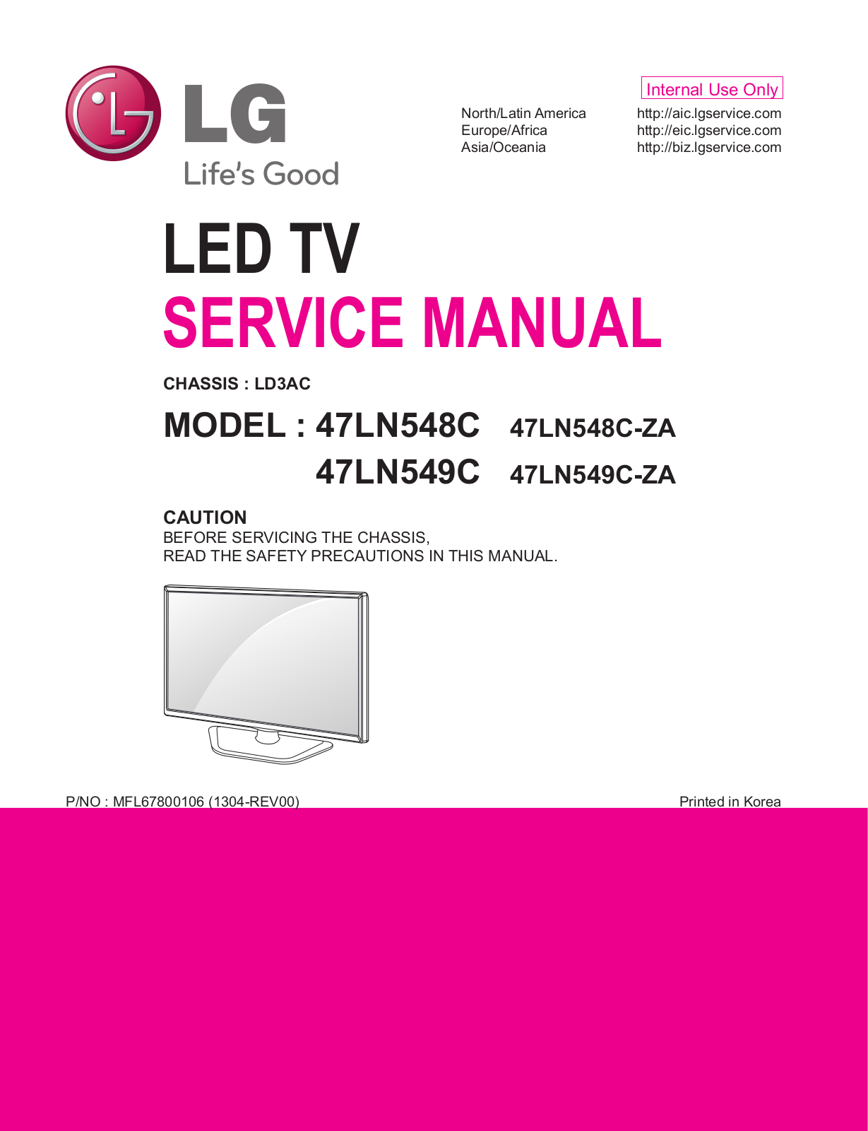 LG Electronics 47LN549C, 47LN548C-ZA, 47LN549C-ZA User Manual