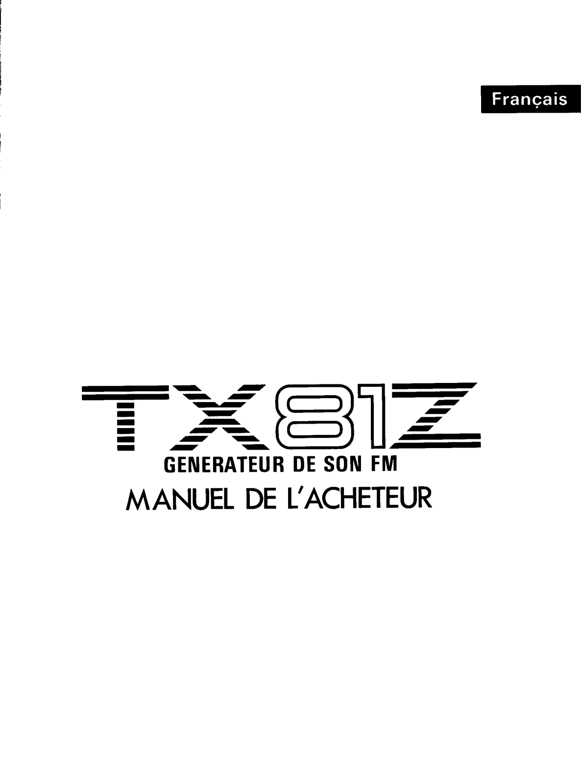 Yamaha TX-81Z Owner's Manual