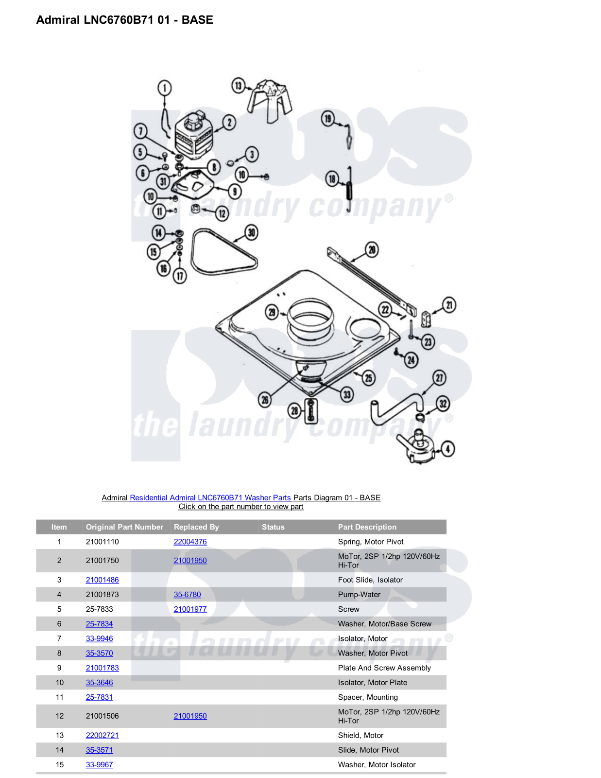 Admiral LNC6760B71 Parts Diagram