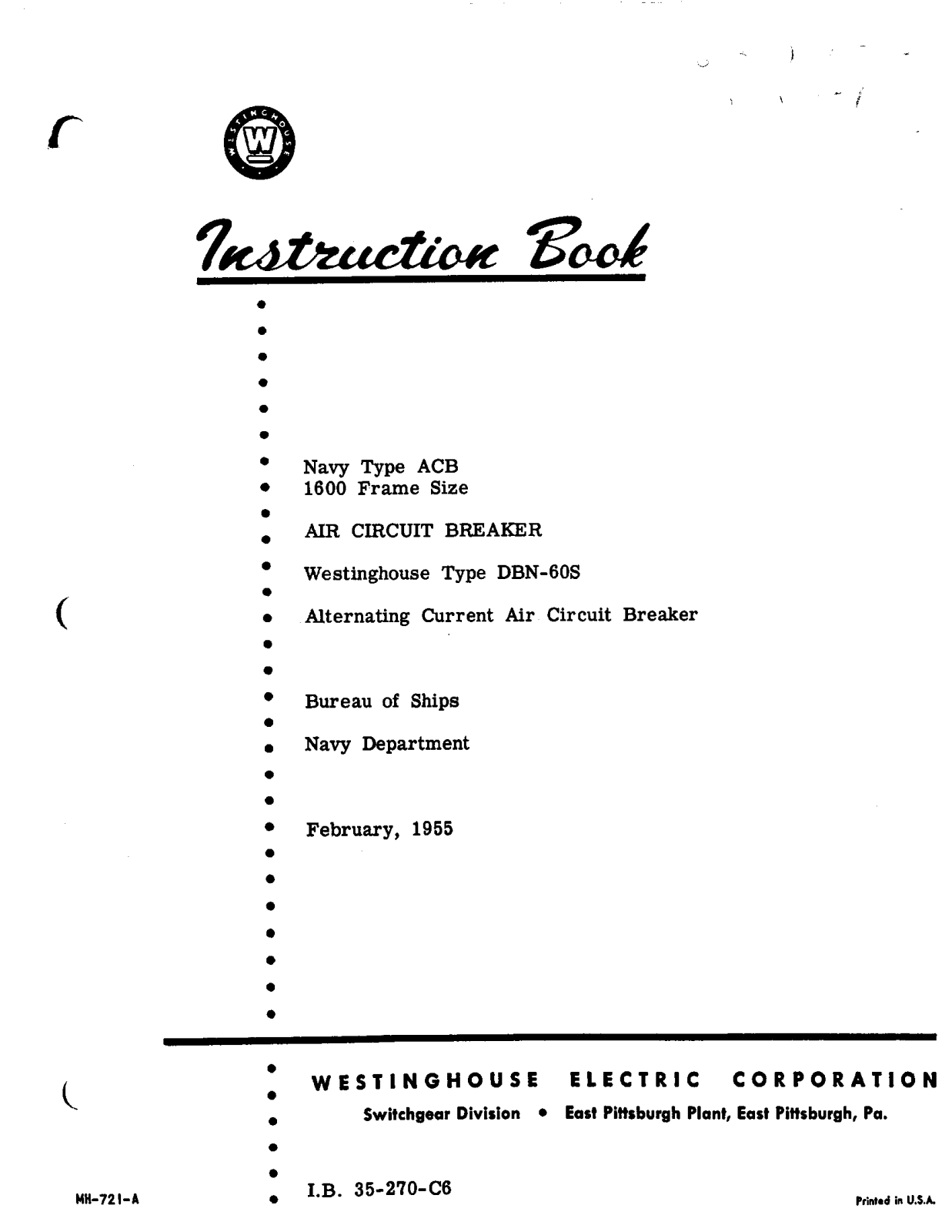 Westinghouse ACB1600, DBN-60S User Manual