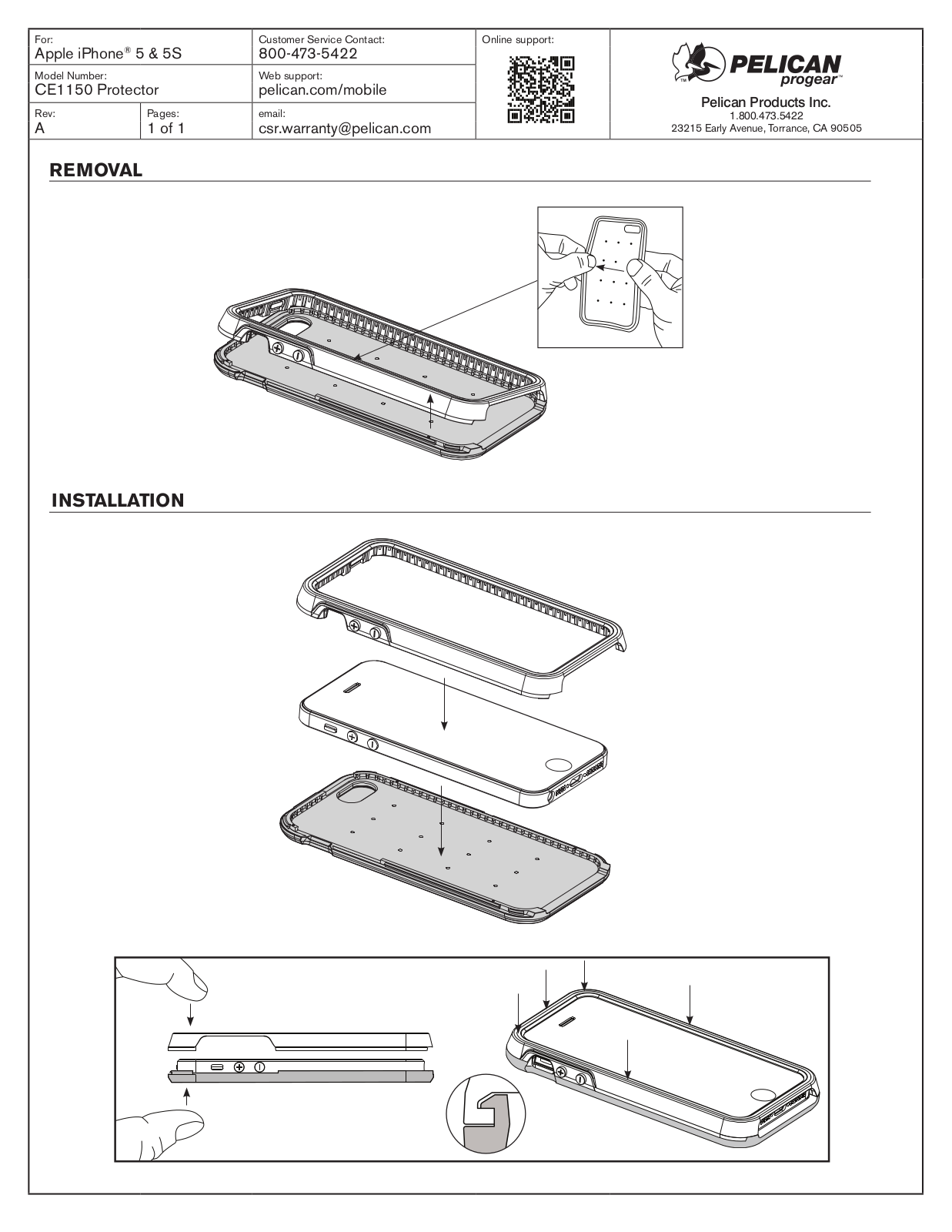 Pelican CE1150-I51A-1C1, CE1150-I51A-C5C User manual