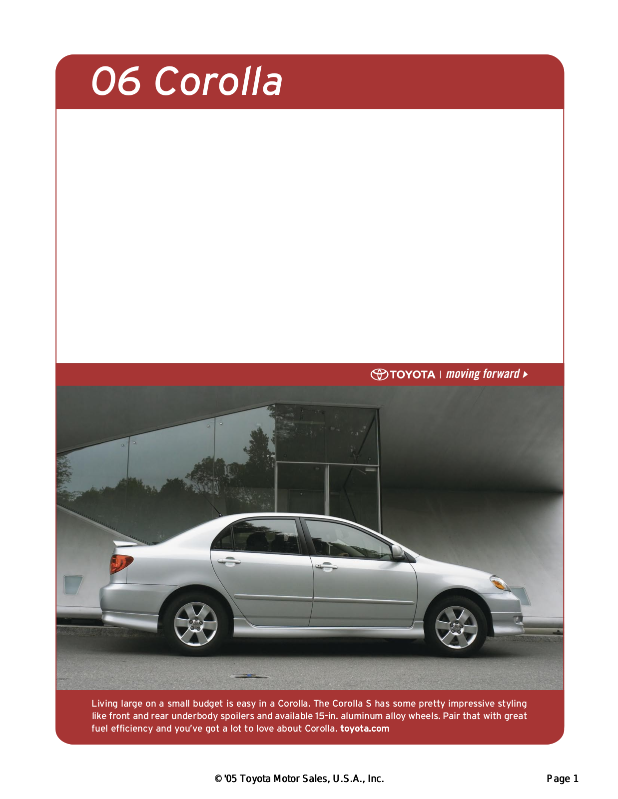 Toyota Corola 2006 User Manual