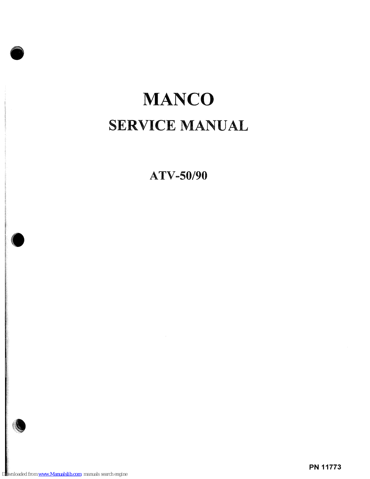 MANCO ATV-50, ATV-90, ATV-100 Service Manual