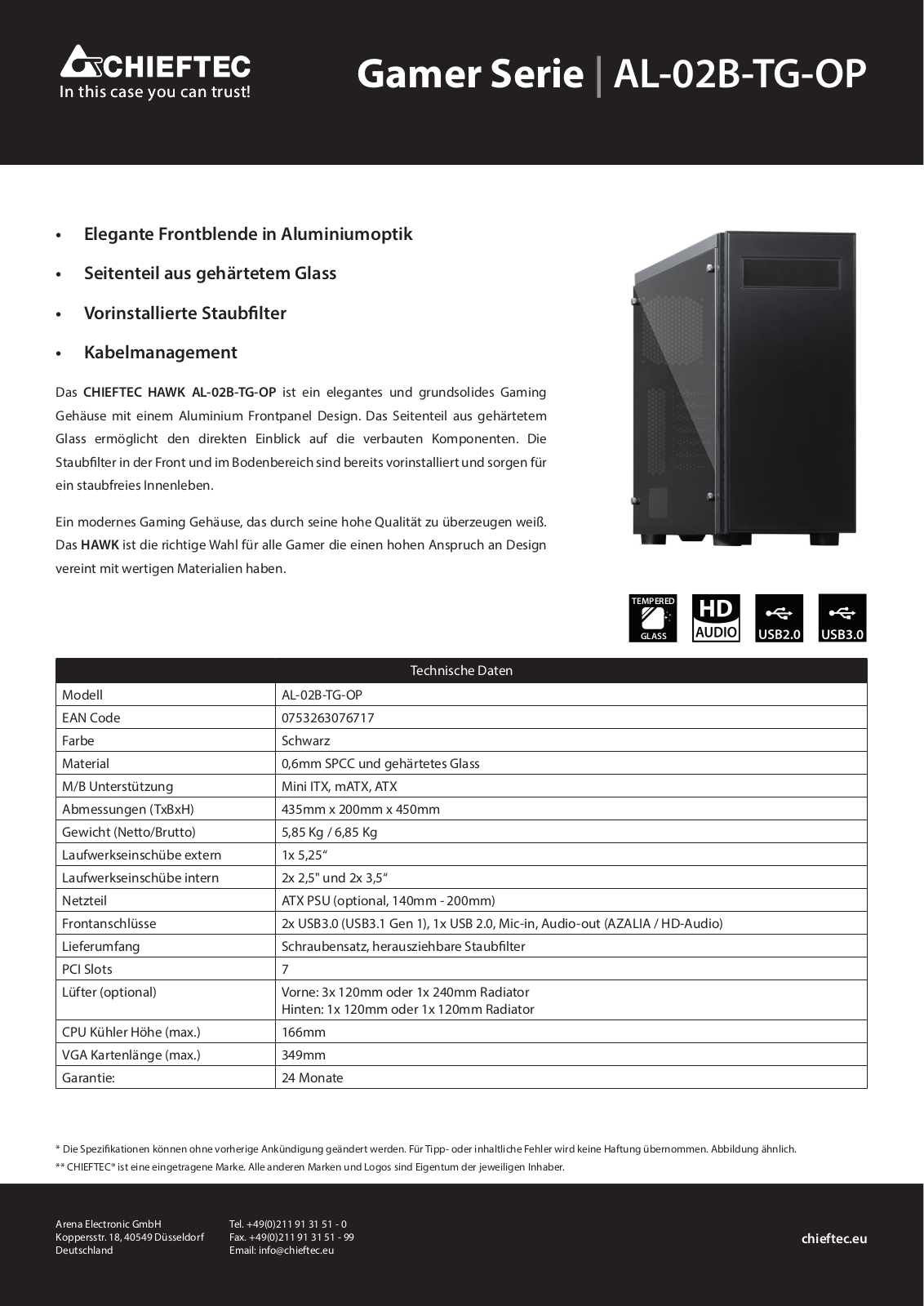 Chieftec AL-02B-TG-OP User Manual