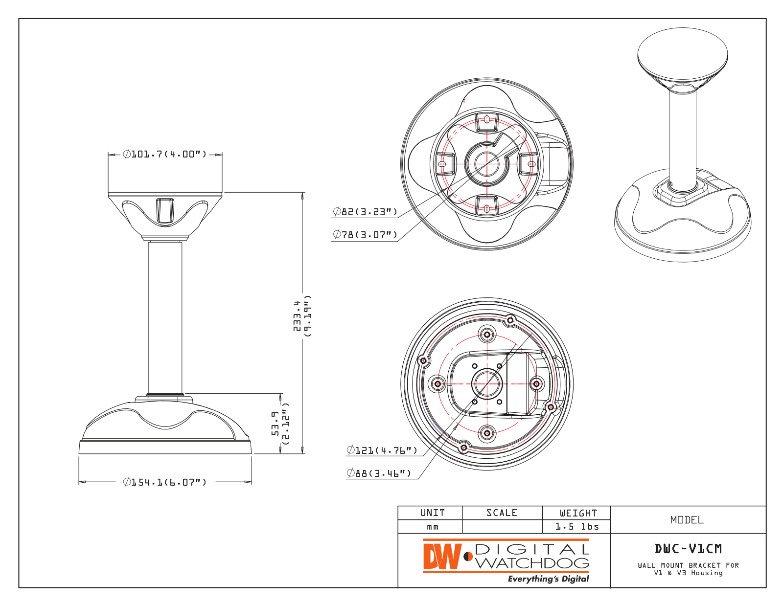 Digital Watchdog DWC-V1CM Specsheet