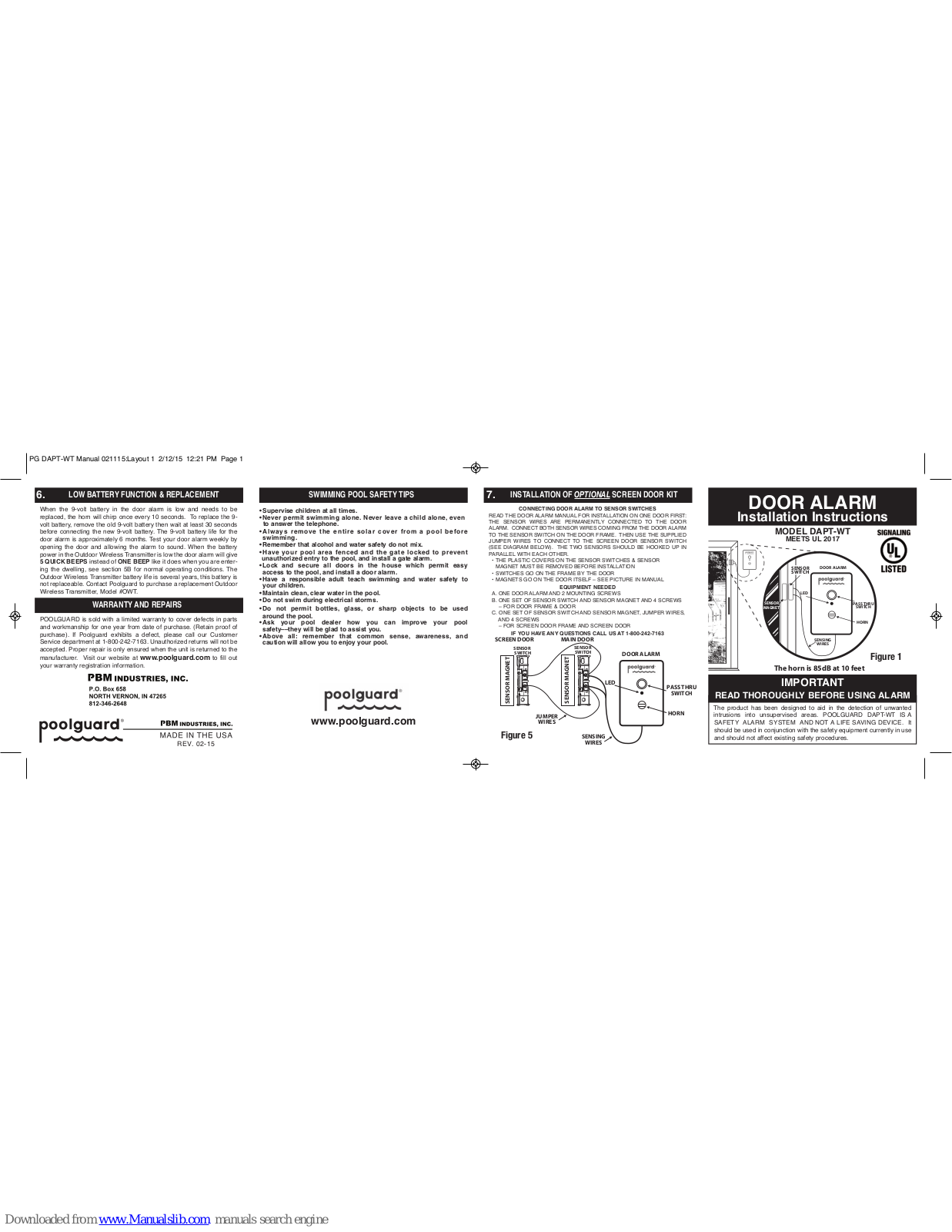 Poolguard DAPT-WT Installation Instructions Manual - ManualMachine.com