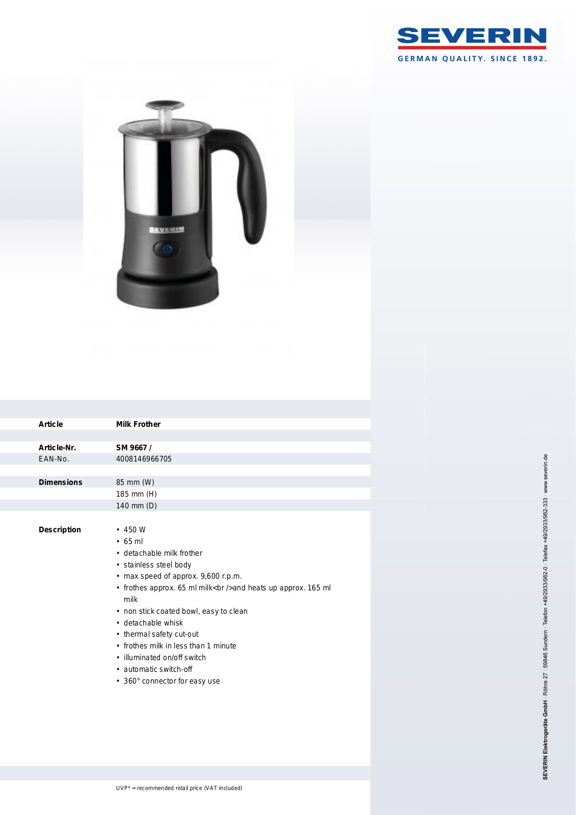 Severin SM 9667 User Manual